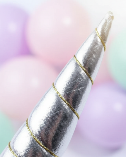 silver unicorn horn craft pack - detail