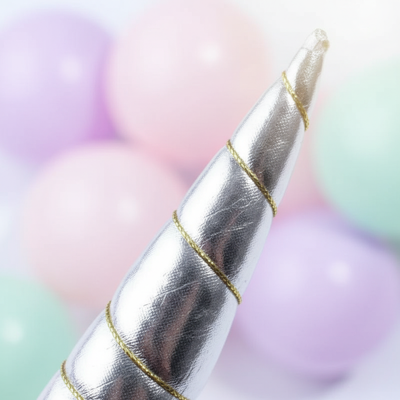 silver unicorn horn craft pack - detail