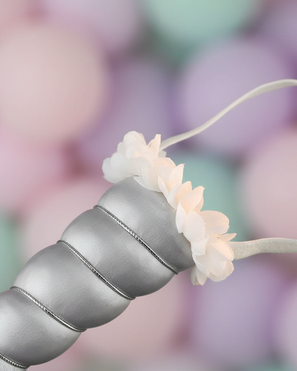 silver unicorn horn for cosplay prop - detail