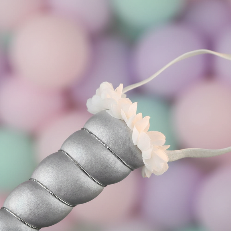 silver unicorn horn for cosplay prop - detail