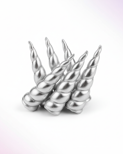 silver unicorn horn party pack - white-bg