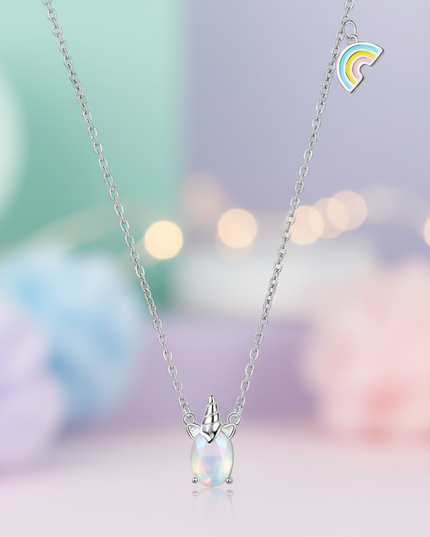 silver unicorn pendant - lifestyle