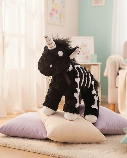 skeleton unicorn plush - lifestyle
