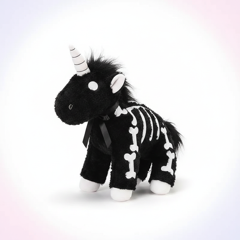 skeleton unicorn plush - white-bg