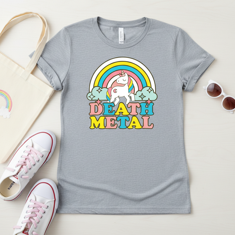 skeleton unicorn shirt - flat-lay