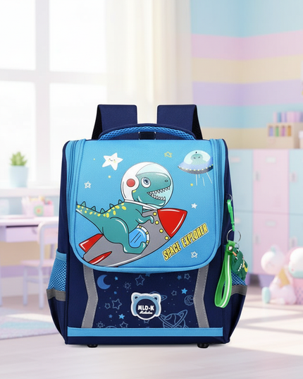sky blue unicorn orthopedic backpack - lifestyle