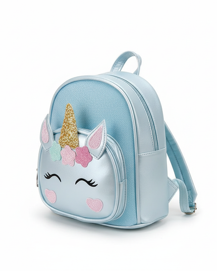 sky blue unicorn school backpack custom - white-bg