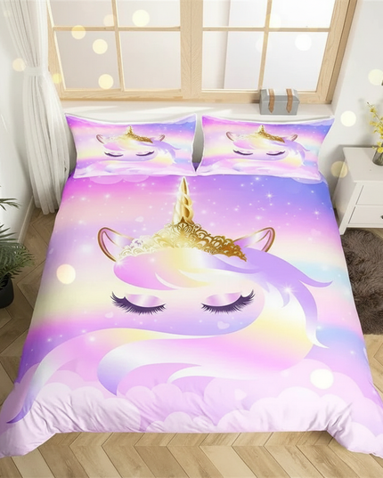 sleeping unicorn bedding - lifestyle