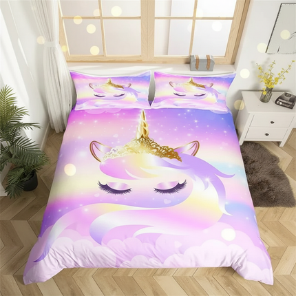 sleeping unicorn bedding - lifestyle