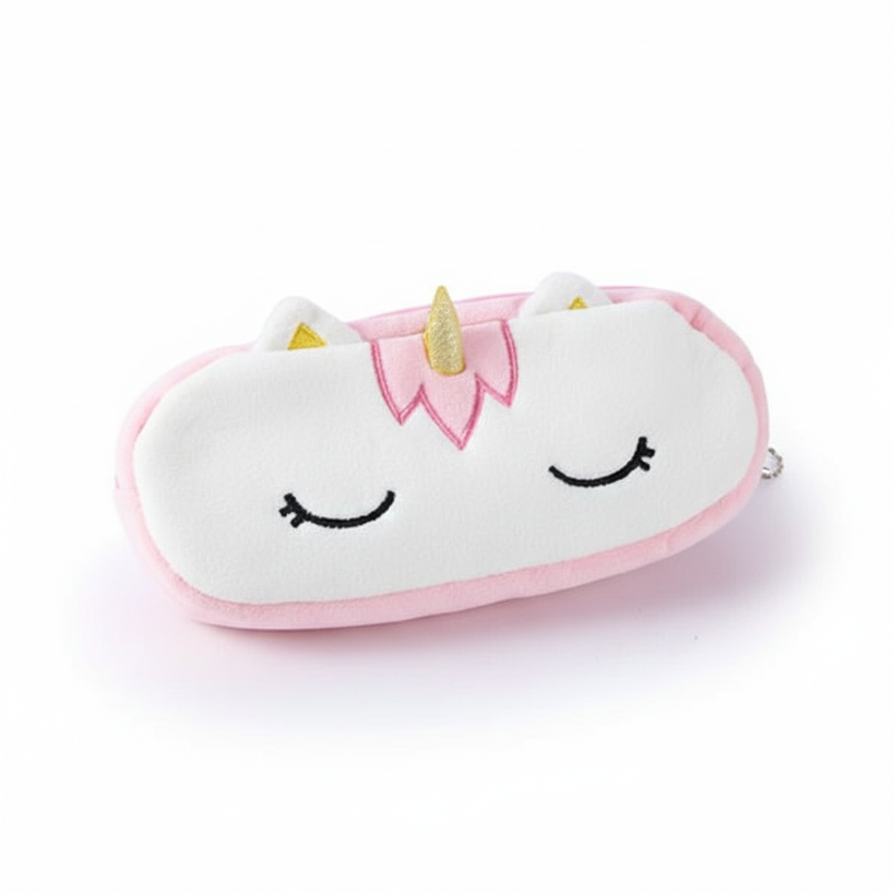 sleeping unicorn pencil case - white-bg