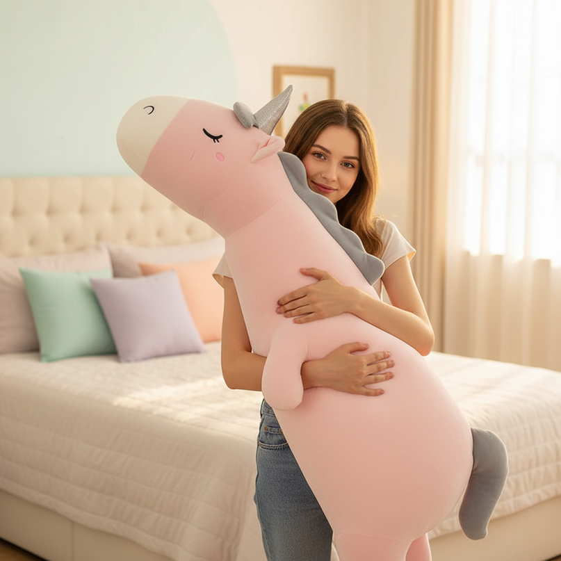 sleeping unicorn plush - in-use