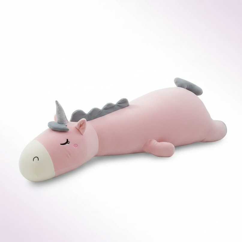 sleeping unicorn plush - white-bg