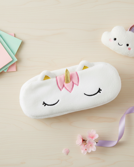 sleepy unicorn pencil case - flat-lay