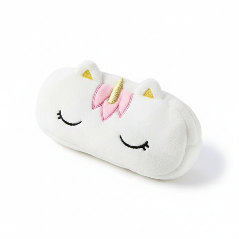 sleepy unicorn pencil case - white-bg