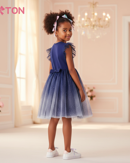 sleeveless unicorn dress girls - back