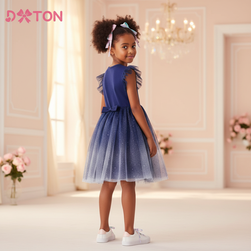 sleeveless unicorn dress girls - back