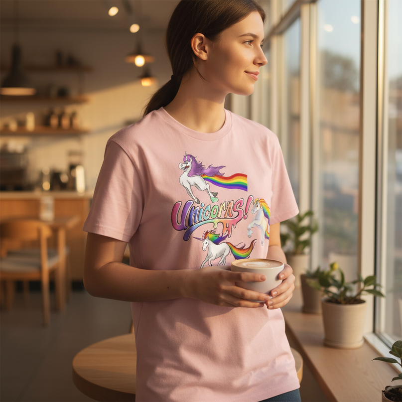 sloth unicorn shirt - in-use