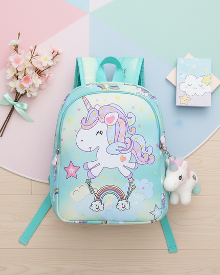 small unicorn backpack - flat-lay