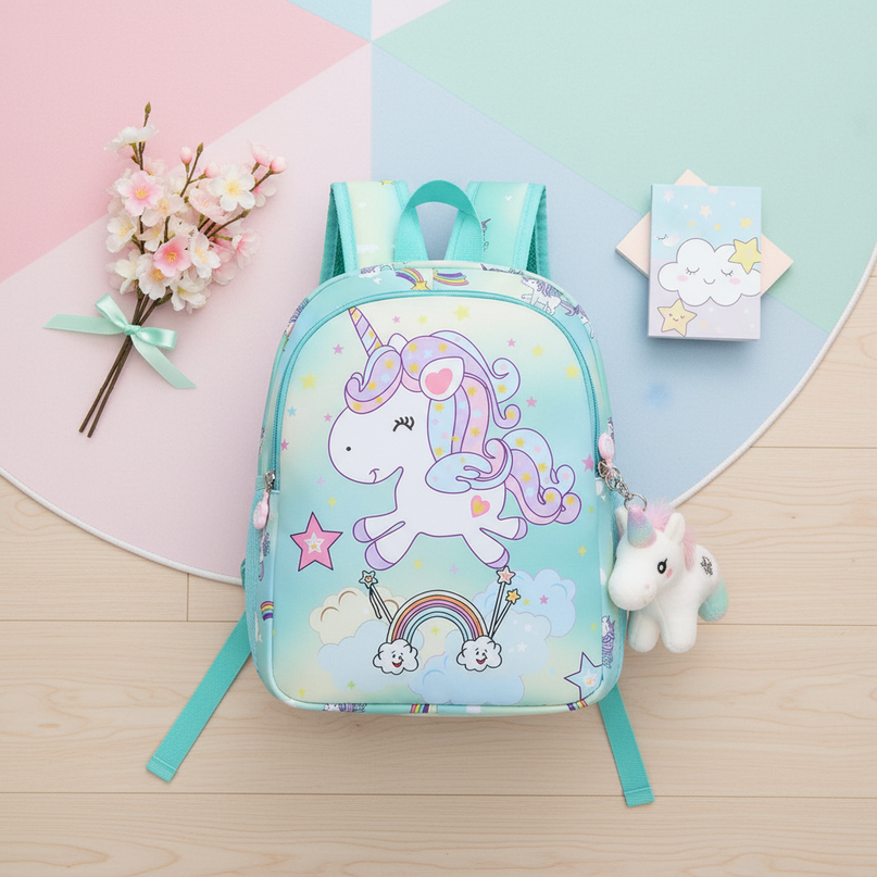 small unicorn backpack - flat-lay