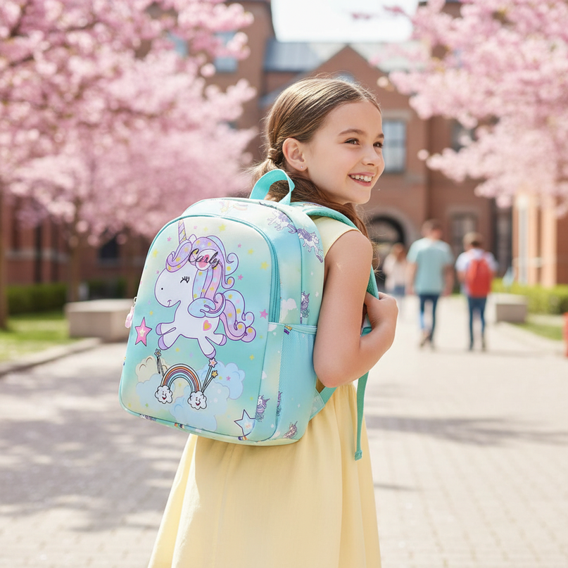 small unicorn backpack - in-use