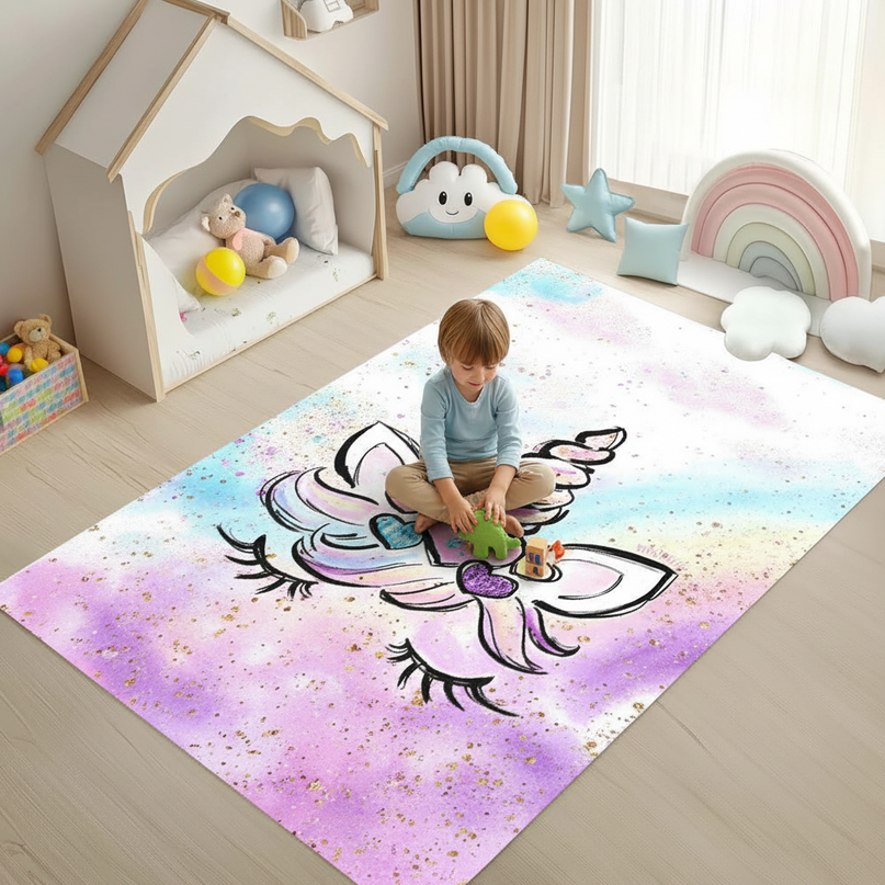 small unicorn rug - in-use