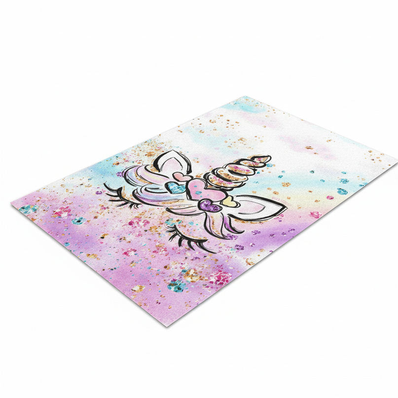 small unicorn rug - white-bg