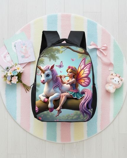 small unicorn school backpack toddler - flat-lay