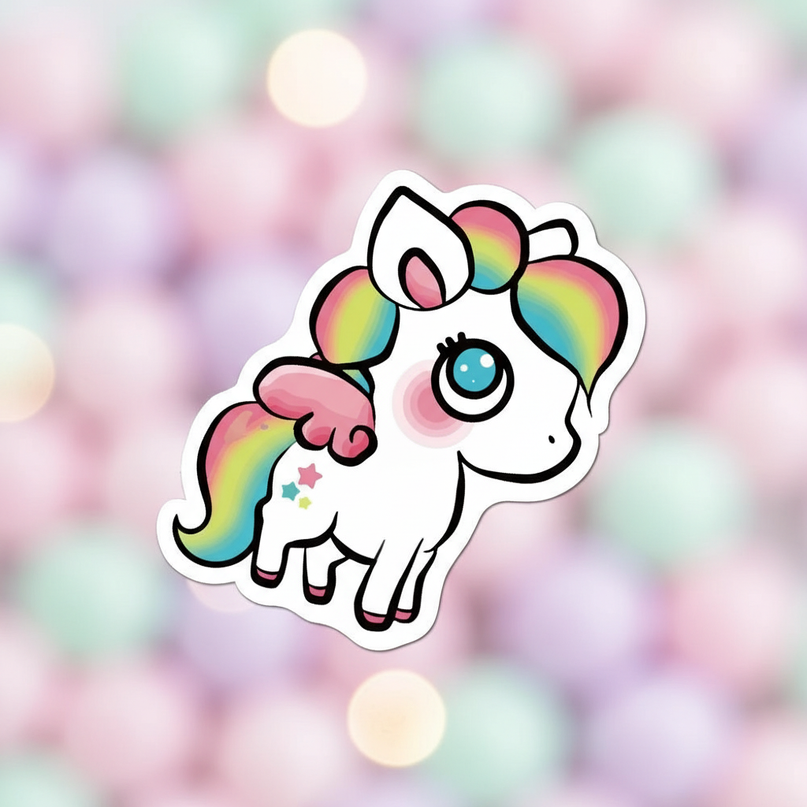 small unicorn stickers - detail