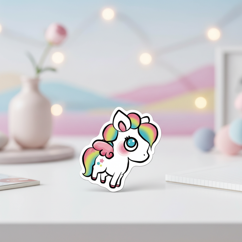 small unicorn stickers - lifestyle