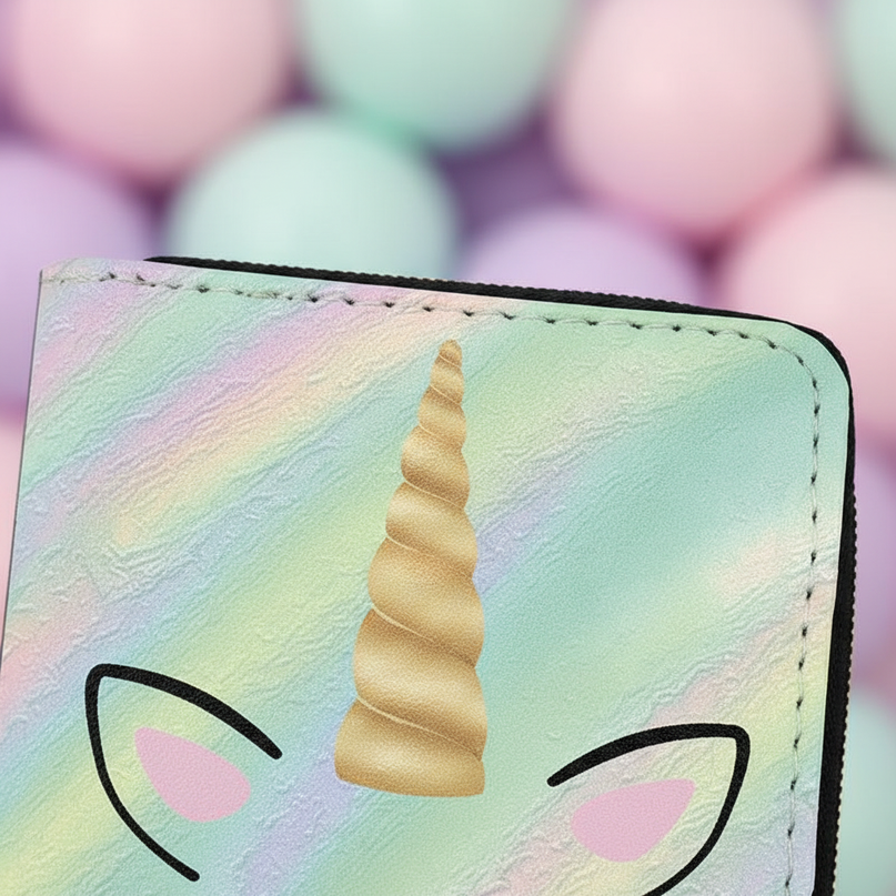 small unicorn wallet - detail