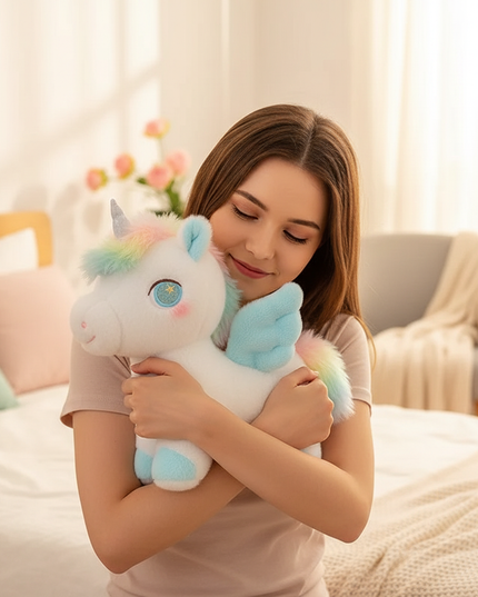 small winged unicorn plush - in-use