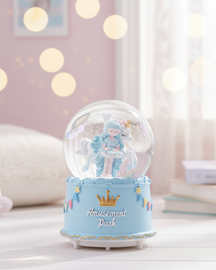 snow globe with unicorn - lifestyle