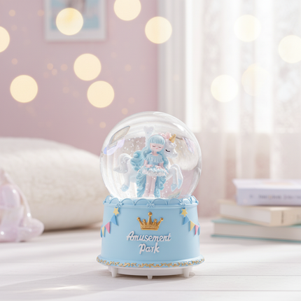 snow globe with unicorn - lifestyle