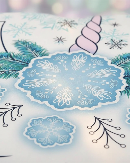 snowflake unicorn bedding - detail