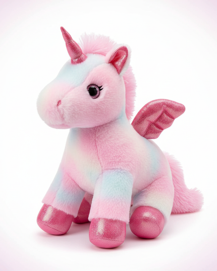 soft pink unicorn plush - white-bg