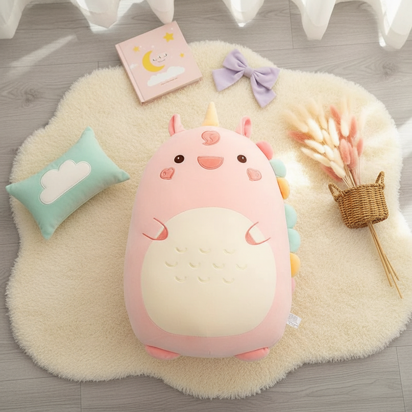 soft rainbow unicorn cushion plush - flat-lay
