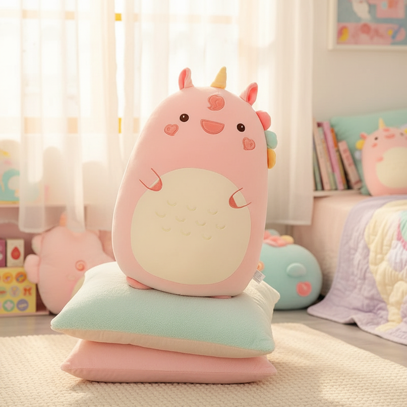 soft rainbow unicorn cushion plush - lifestyle