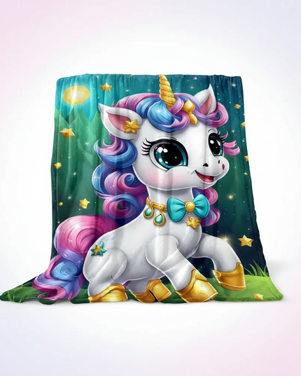 soft unicorn blanket - white-bg