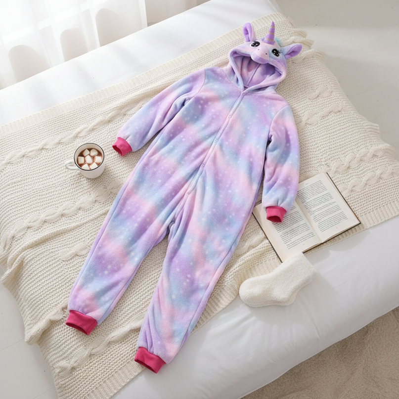 soft unicorn onesie - flat-lay