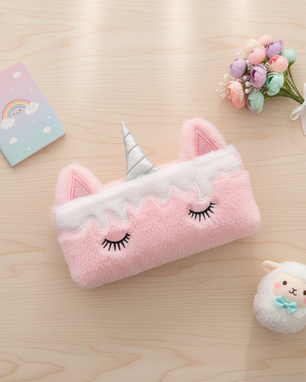 soft unicorn pencil case - flat-lay