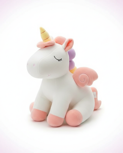 soft unicorn plush - white-bg