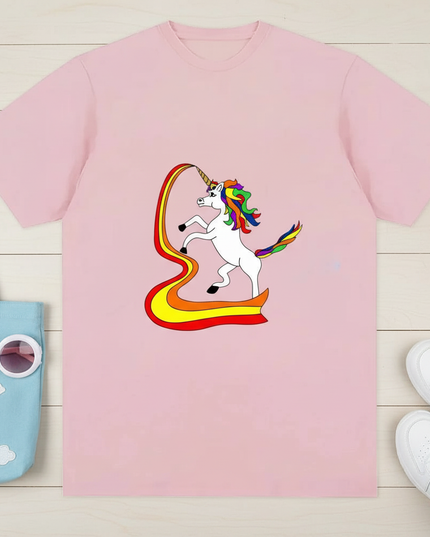 space unicorn shirt - flat-lay