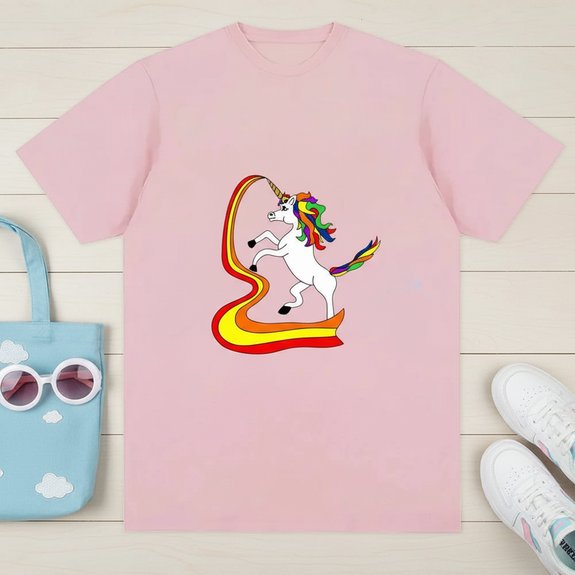 space unicorn shirt - flat-lay