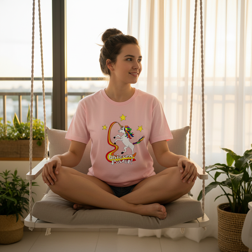 space unicorn shirt - in-use