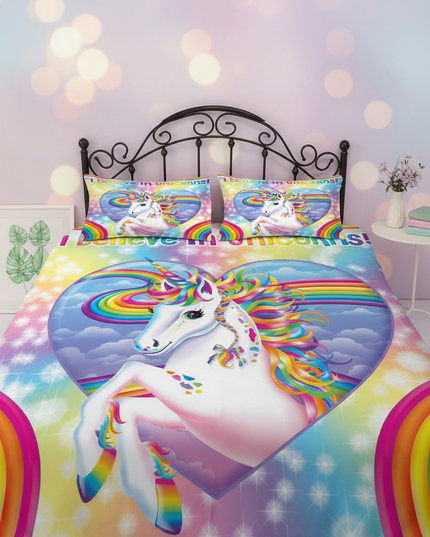 sparkle heart believe unicorn bedding - lifestyle