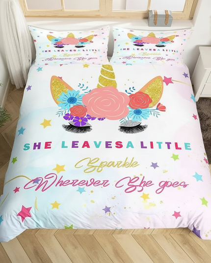 sparkle quote unicorn bedding - lifestyle
