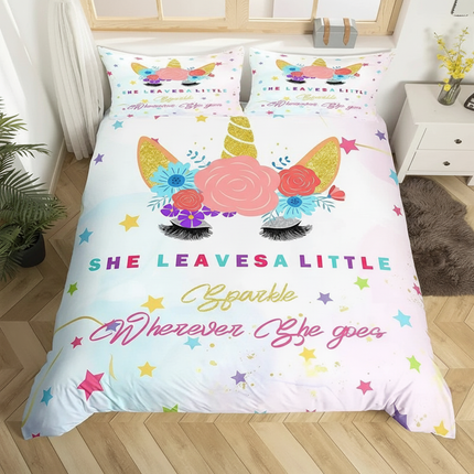 sparkle quote unicorn bedding - lifestyle