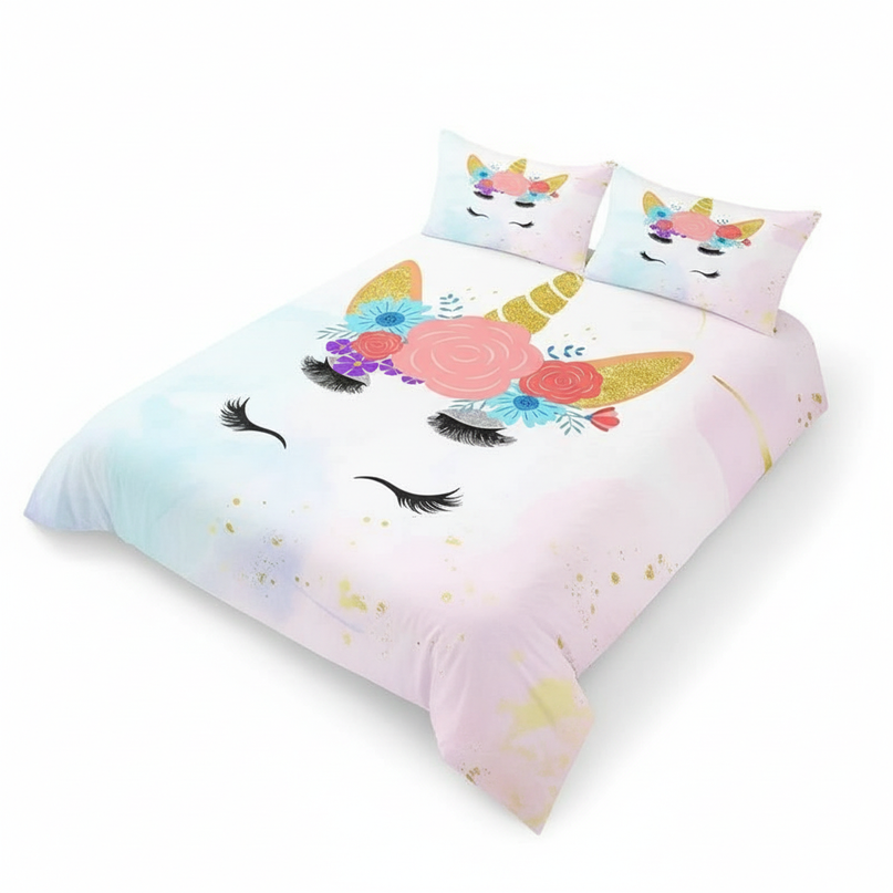 sparkle quote unicorn bedding - white-bg