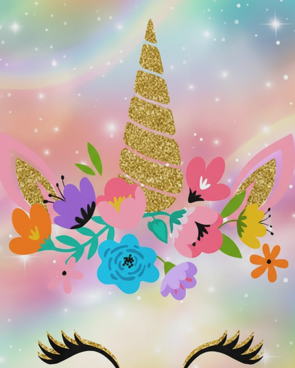 sparkle unicorn curtains - detail