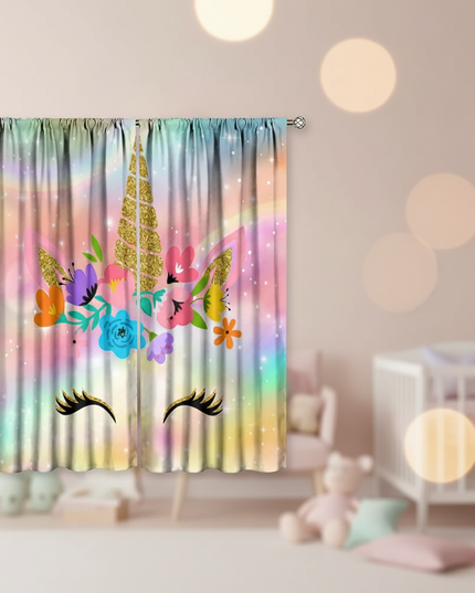 sparkle unicorn curtains - lifestyle